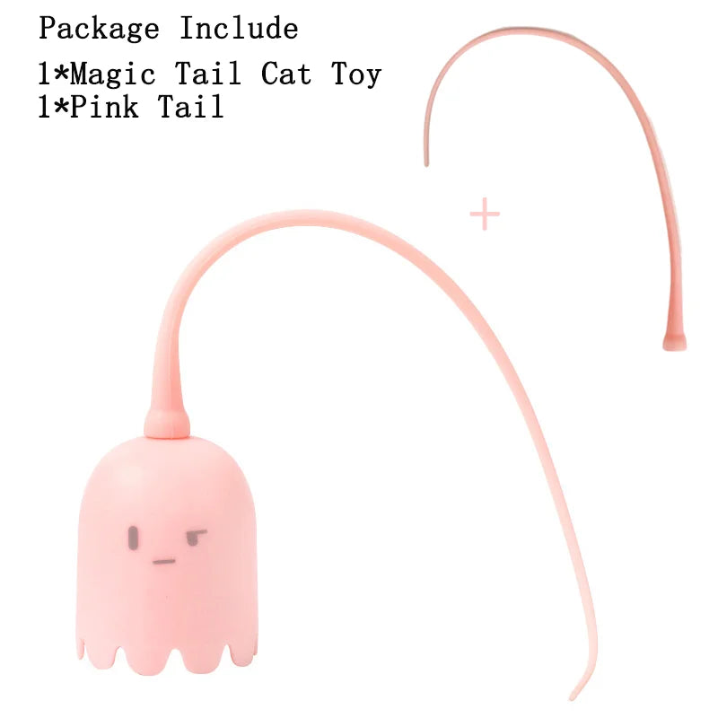 USB Electric Intelligent Rolling Ball Toy Cats Pet Silicone Automatic Rotate Mouse Tail Kitten Teaser Stick Interactive Cat Toys