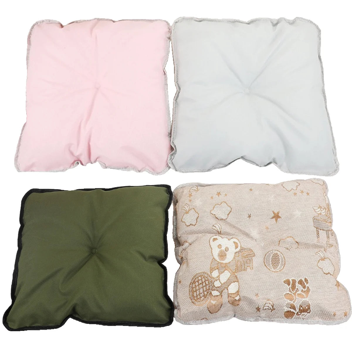 Summer Plain Color Pet Tent Bed, Breathable Canvas & Ice Silk Mat, Semi-Enclosed Design for Cats & Small Dogs Cats Beds