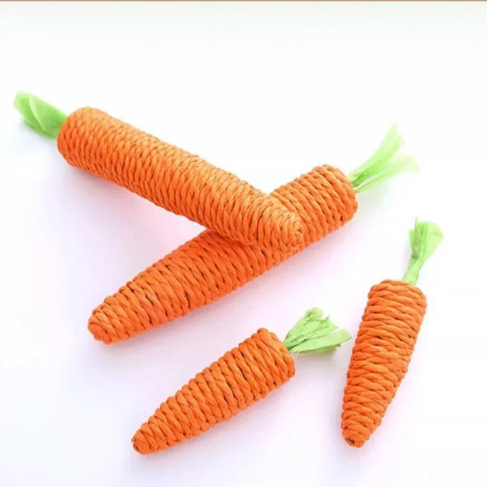 1PC Cat Toy Sound Carrot Shape Teasing Cat Stick Unboring Molar Stick Bite Resistant Cat Scratch Board Pet Products