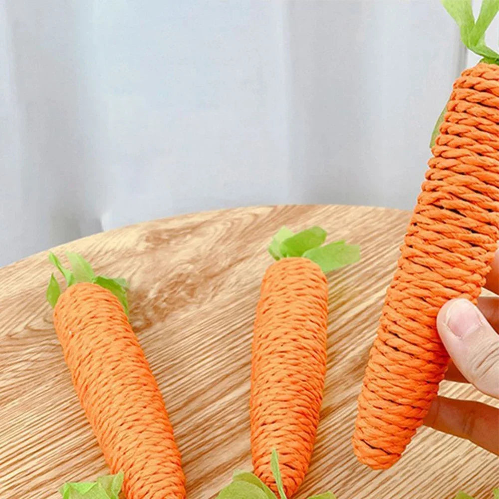 1PC Cat Toy Sound Carrot Shape Teasing Cat Stick Unboring Molar Stick Bite Resistant Cat Scratch Board Pet Products