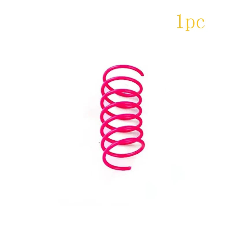 Cat color plastic spring cat toy color spring jumping cat toy toy scratch-resistant and bite cat pet supplies