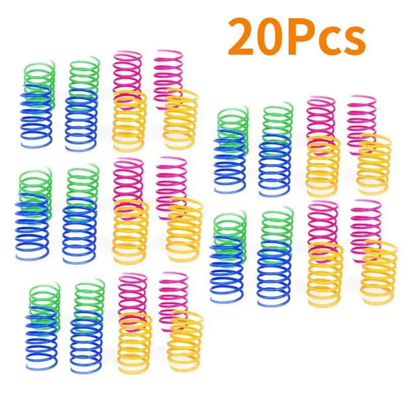 Cat color plastic spring cat toy color spring jumping cat toy toy scratch-resistant and bite cat pet supplies